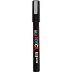 Posca Marker , Nr. PC-3M, Strichstärke 0,9-1,3 mm, fein, Silber, 1 Stk [HOB-274805]
