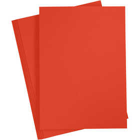 Card, pillar box red, A4, 210x297 mm, 180 g, 20 sheet