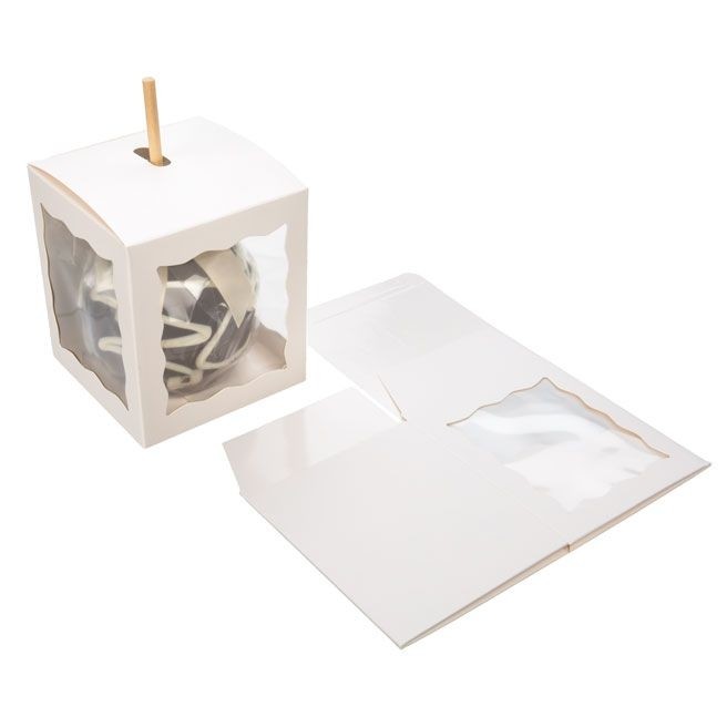 Geschenkschachteln Kraft Weiß mit 3 Fenstern 10.2x10.2x11.7cm (25 Stück) [WGWG349]