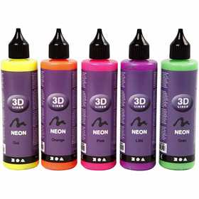 3D Liner, Neonfarben, 5x100 ml/ 1 Pck [HOB-30387]