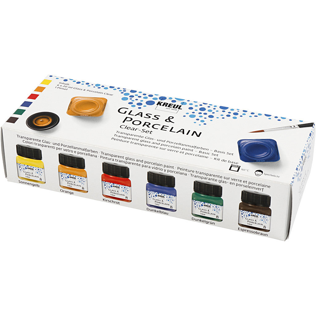 Glas- und Porzellanfarbe, Sortierte Farben, 6x20 ml/ 1 Pck [HOB-31406]