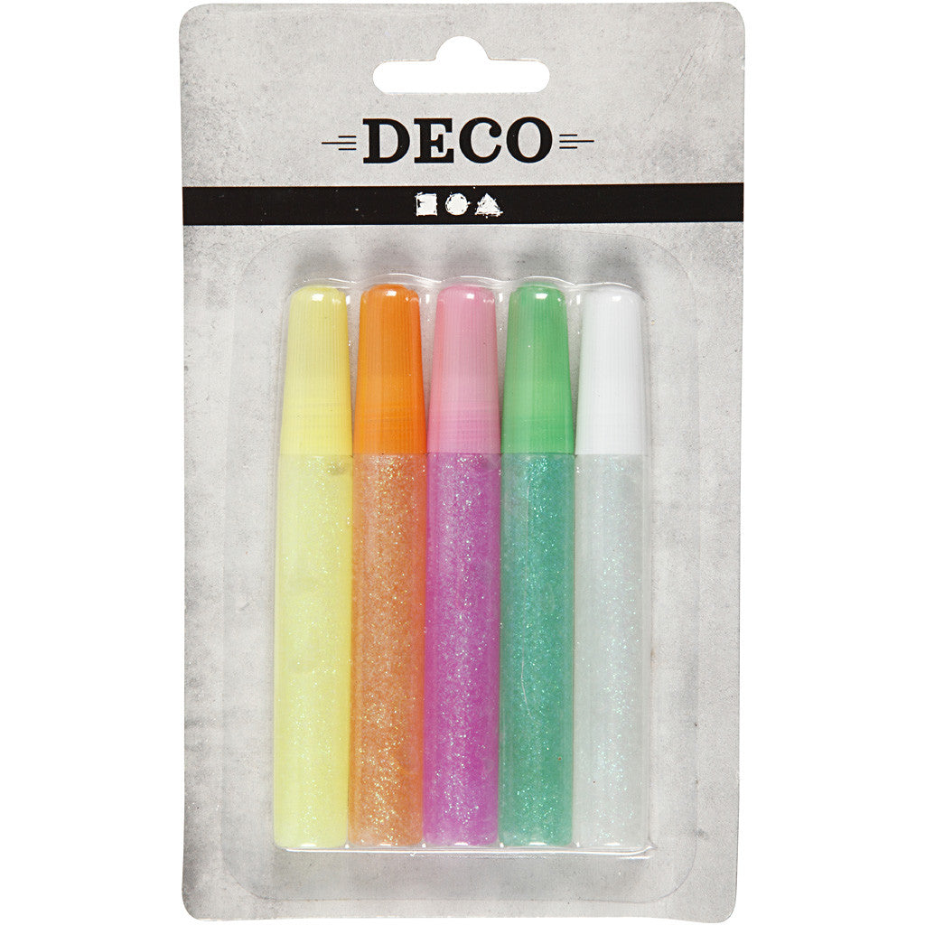 Glitzerkleber, Pastellfarben, 5x10 ml/ 1 Pck [HOB-31809]