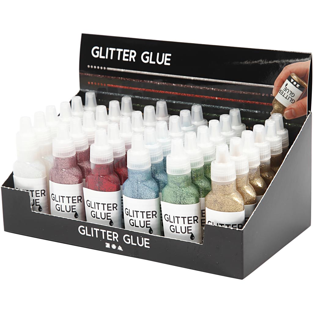 Glitzerkleber, 36x25 ml/ 1 Pck [HOB-31840]