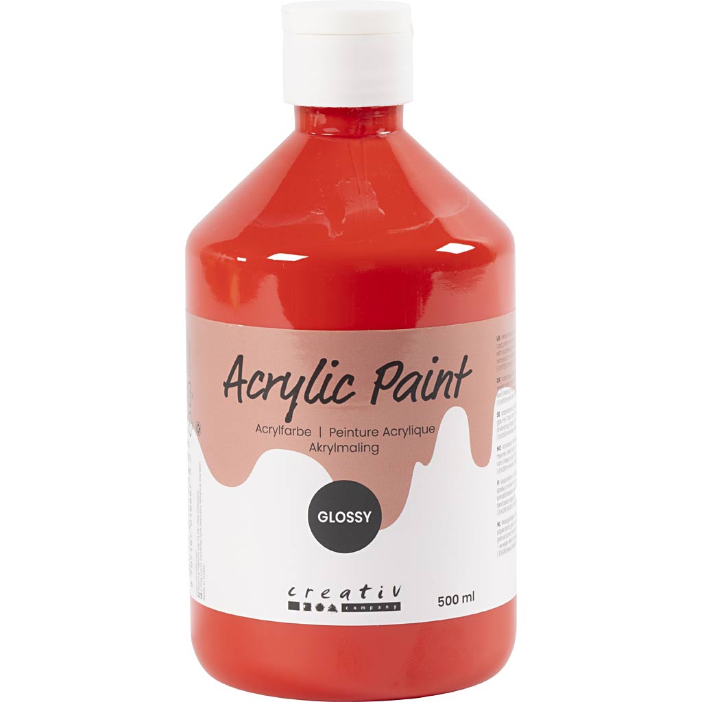 Acrylic Paint Glossy, red, 500 ml/ 1 bottle