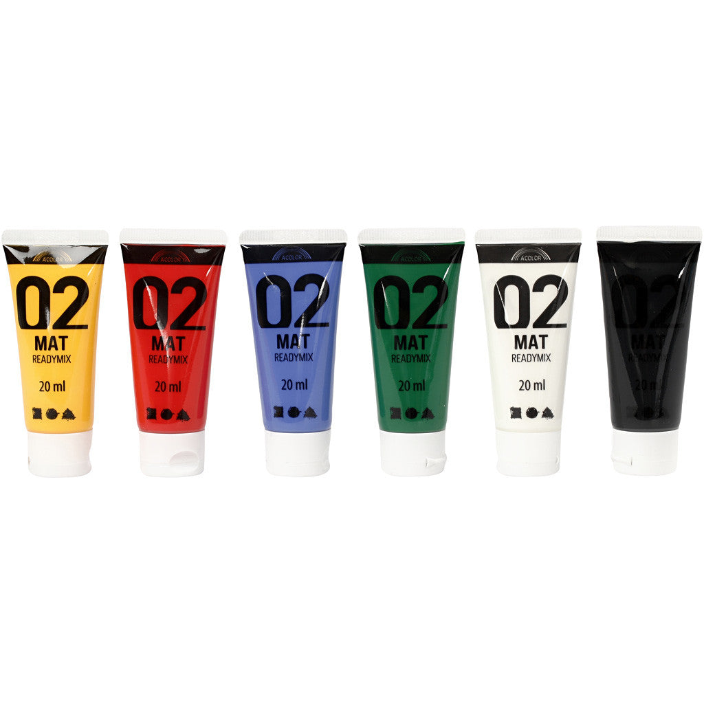 Acrylfarbe Matt, Standard-Farben, 6x20 ml/ 1 Pck [HOB-32101]