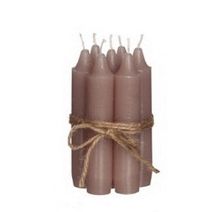Candle tapered Mauve pink 11cm tall (set of 7 pcs)