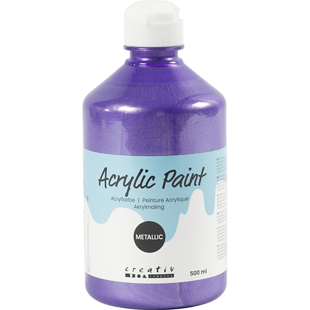 Acrylic Paint Metallic, metallic, violet, 500 ml/ 1 bottle