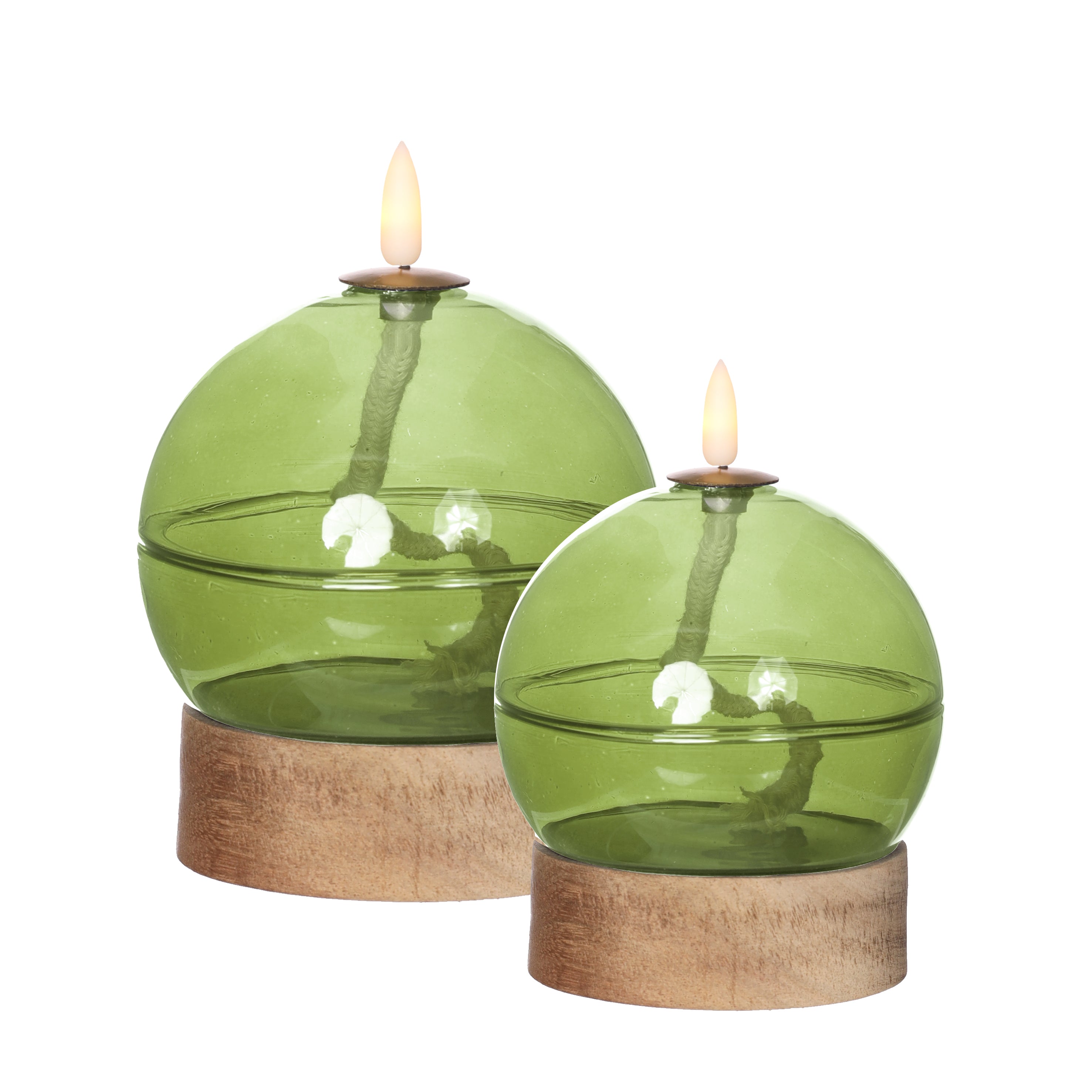 LED-Öllampe h16,5 Ø12 cm hellgrün (1 Stk.) [IFS-32815]