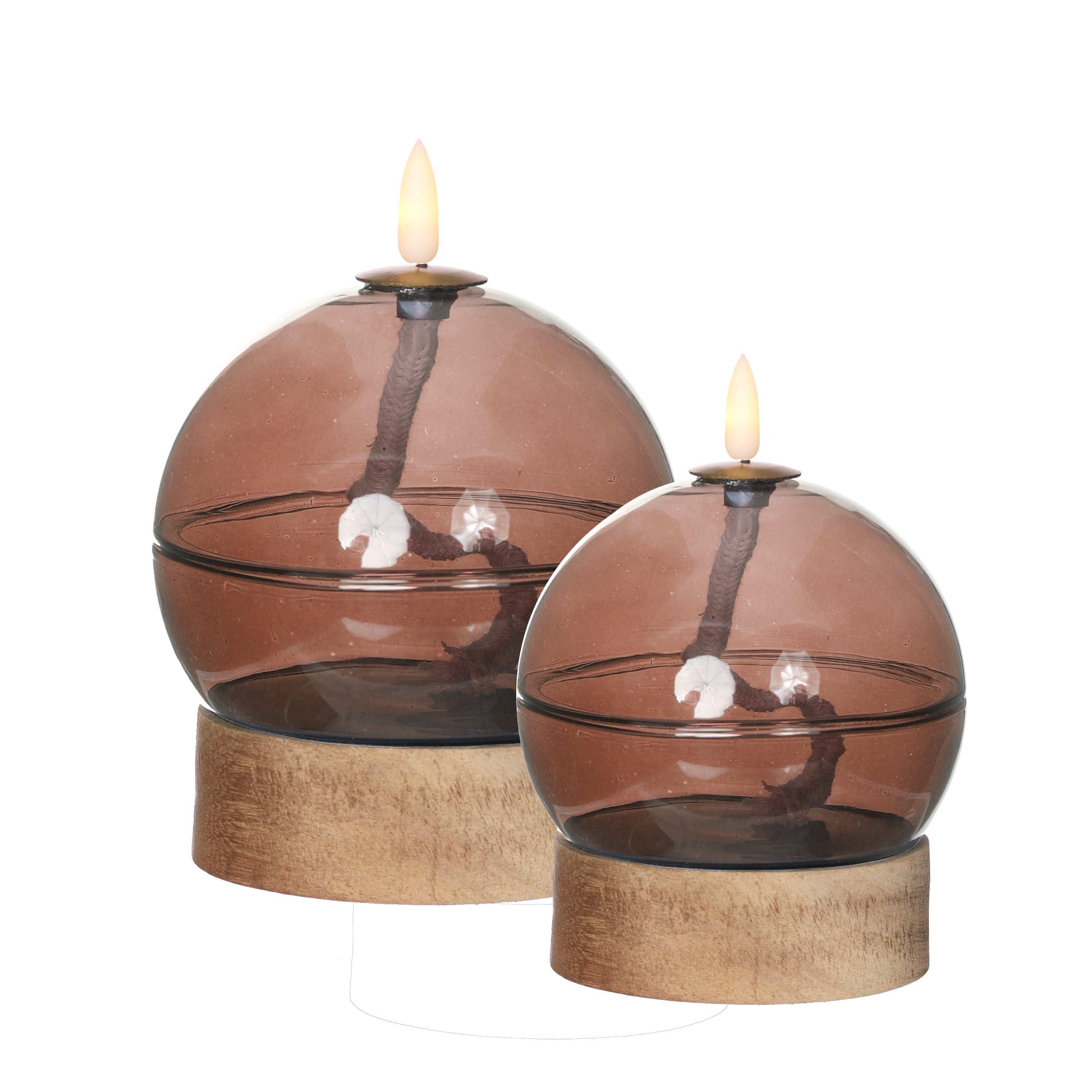 LED-Öllampe h16,5 Ø12 cm Mahagoni (1 Stk.) [IFS-32818]