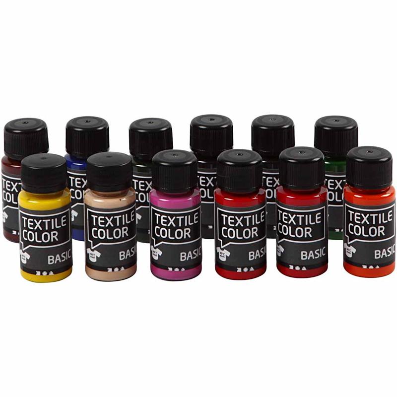 Textilfarbe, 12x50 ml/ 1 Pck [HOB-34160]