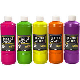 Textilfarbe, Sortierte Farben, 5x500 ml/ 1 Pck [HOB-34228]