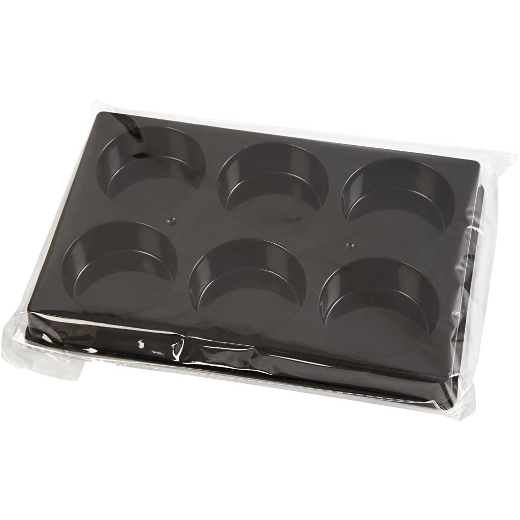 Palette für Wasserfarben, D 44 mm, Größe 11x16 cm, Schwarz, 1 Stk [HOB-34589]