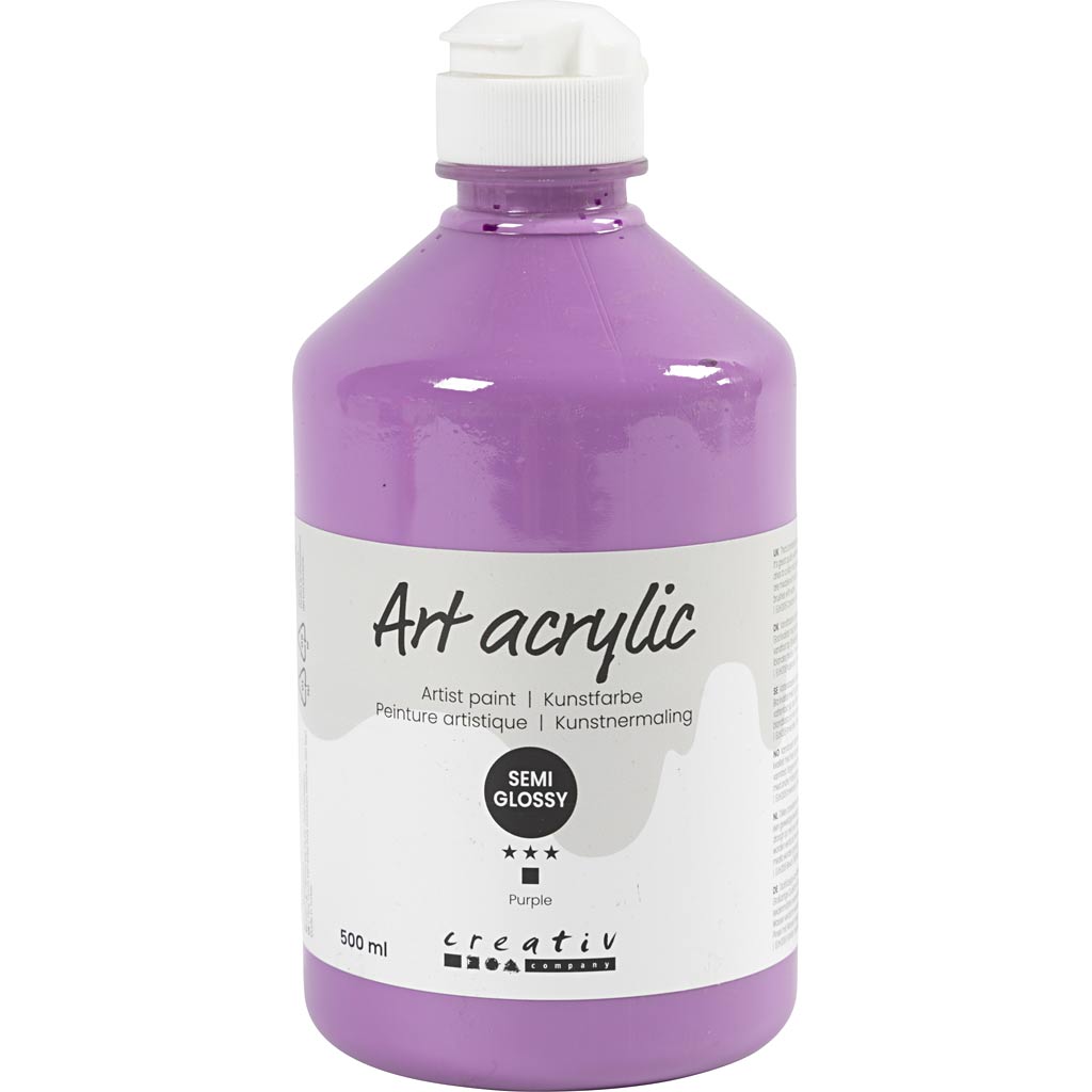 Art Acrylic, semi-glossy, opaque, purple, 500 ml/ 1 bottle