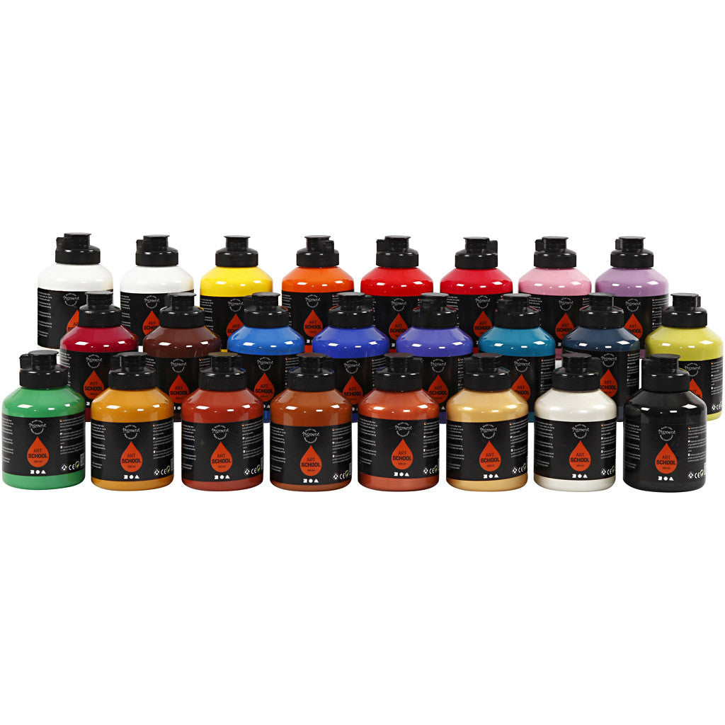 Acrylfarbe, Mattglänzend, Sortierte Farben, 24x500 ml/ 1 Pck [HOB-35480]