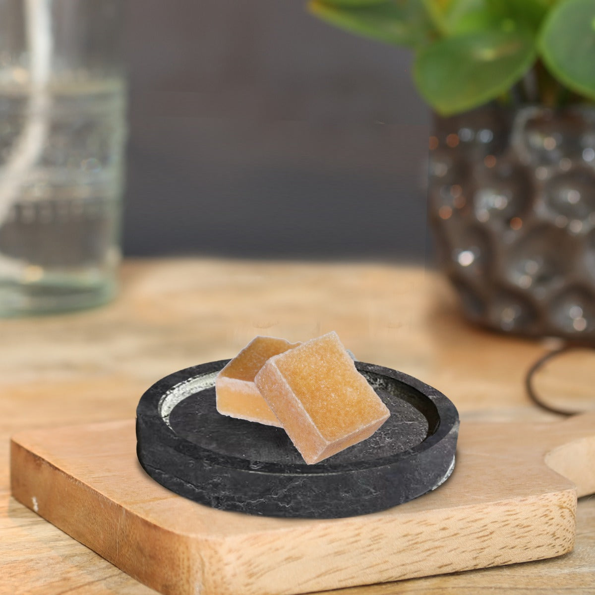 Zementwachsschale dunkelgrau Ø8 x H2 cm (12 Stück) [IFS-36051]