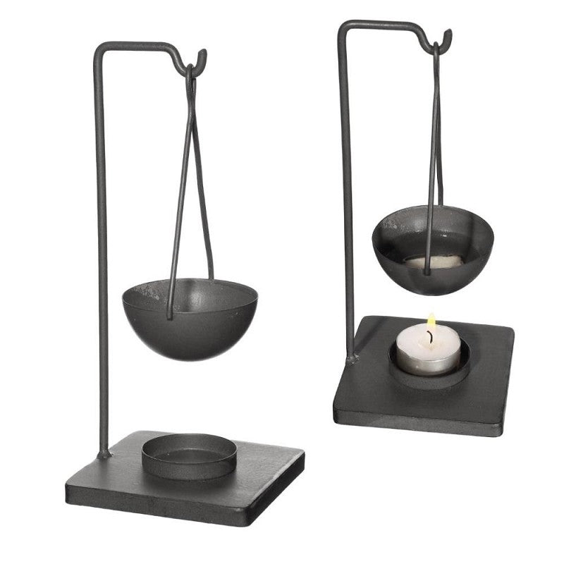 Metalll-Aromawürfel-Kerzenständer schwarz (2 Stück) [IFS-36057]