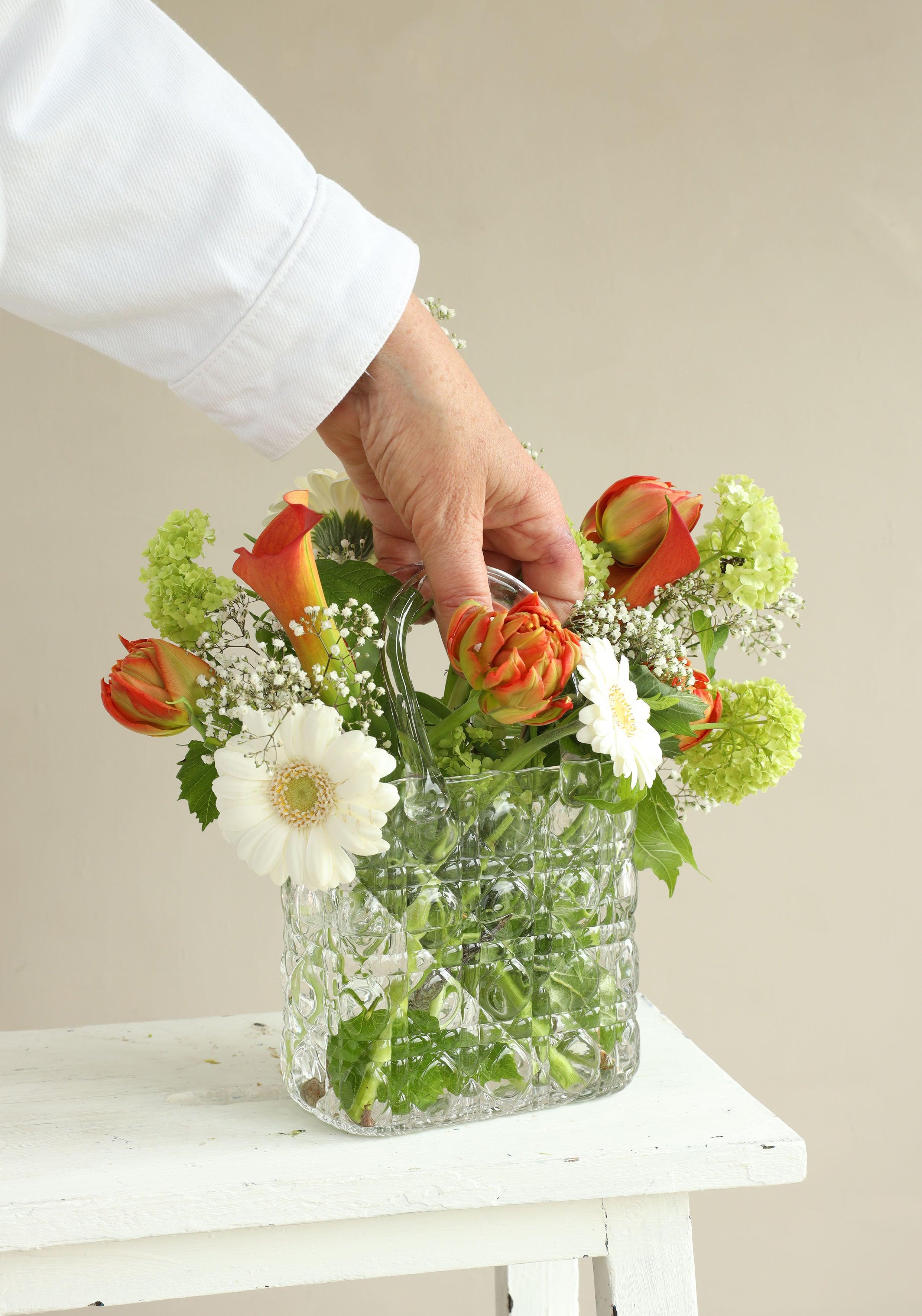 Handtasche Vase Elysee Glasgriff L.14 x B.9,5 x H.22 cm klar (1 Stk.) [IFS-37230]