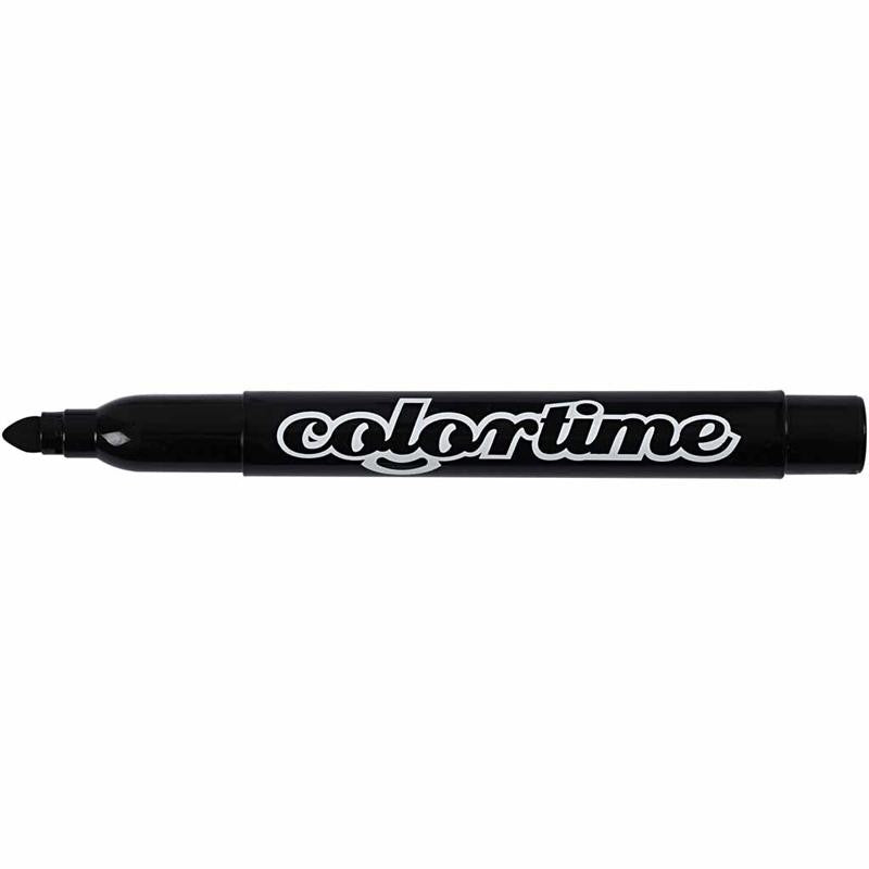 Colortime Marker, Strichstärke 5 mm, Schwarz, 12 Stk/ 1 Pck [HOB-37331]