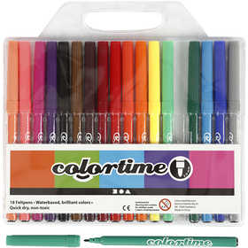 Colortime Marker, Strichstärke 2 mm, Sortierte Farben, 18 Stk/ 1 Pck [HOB-373548]