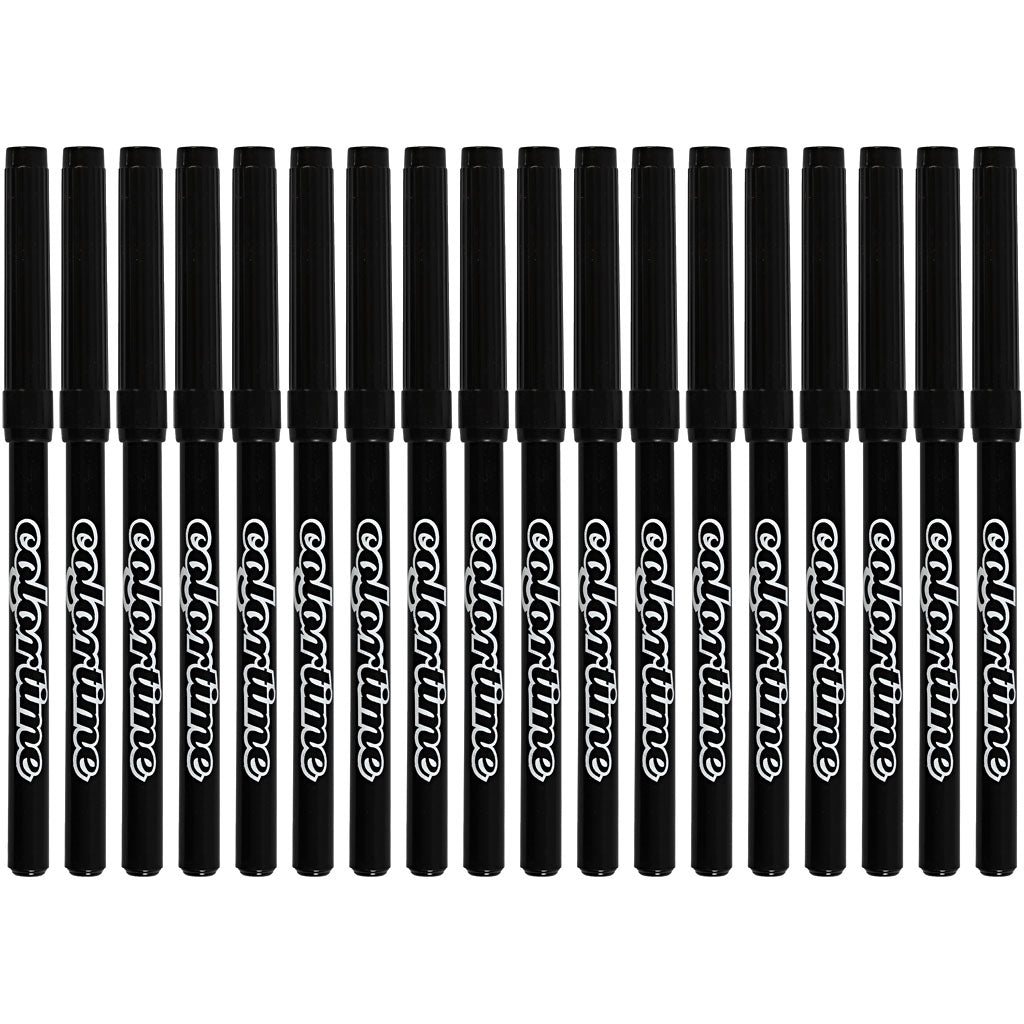 Colortime Filzstifte Schwarz - Strichstärke: 2mm (18 Stück) [HOB373561]