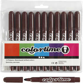 Colortime Marker, Strichstärke 5 mm, Dunkelbraun, 12 Stk/ 1 Pck [HOB-37360]
