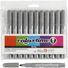 Colortime Marker, Strichstärke 5 mm, Grau, 12 Stk/ 1 Pck [HOB-37361]