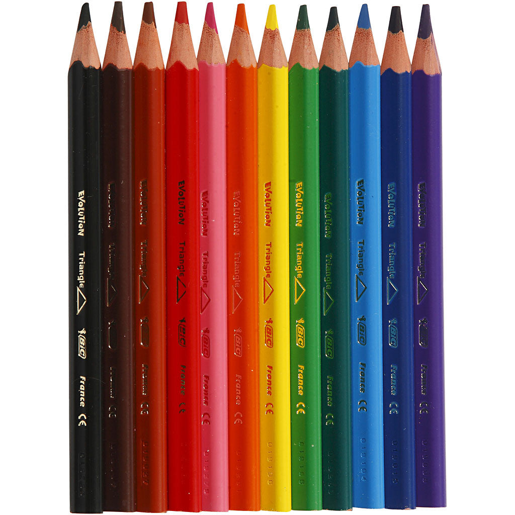 BIC Evolution Buntstifte, L 14 cm, Mine 5 mm, Sortierte Farben, 12 Stk/ 1 Pck [HOB-37597]