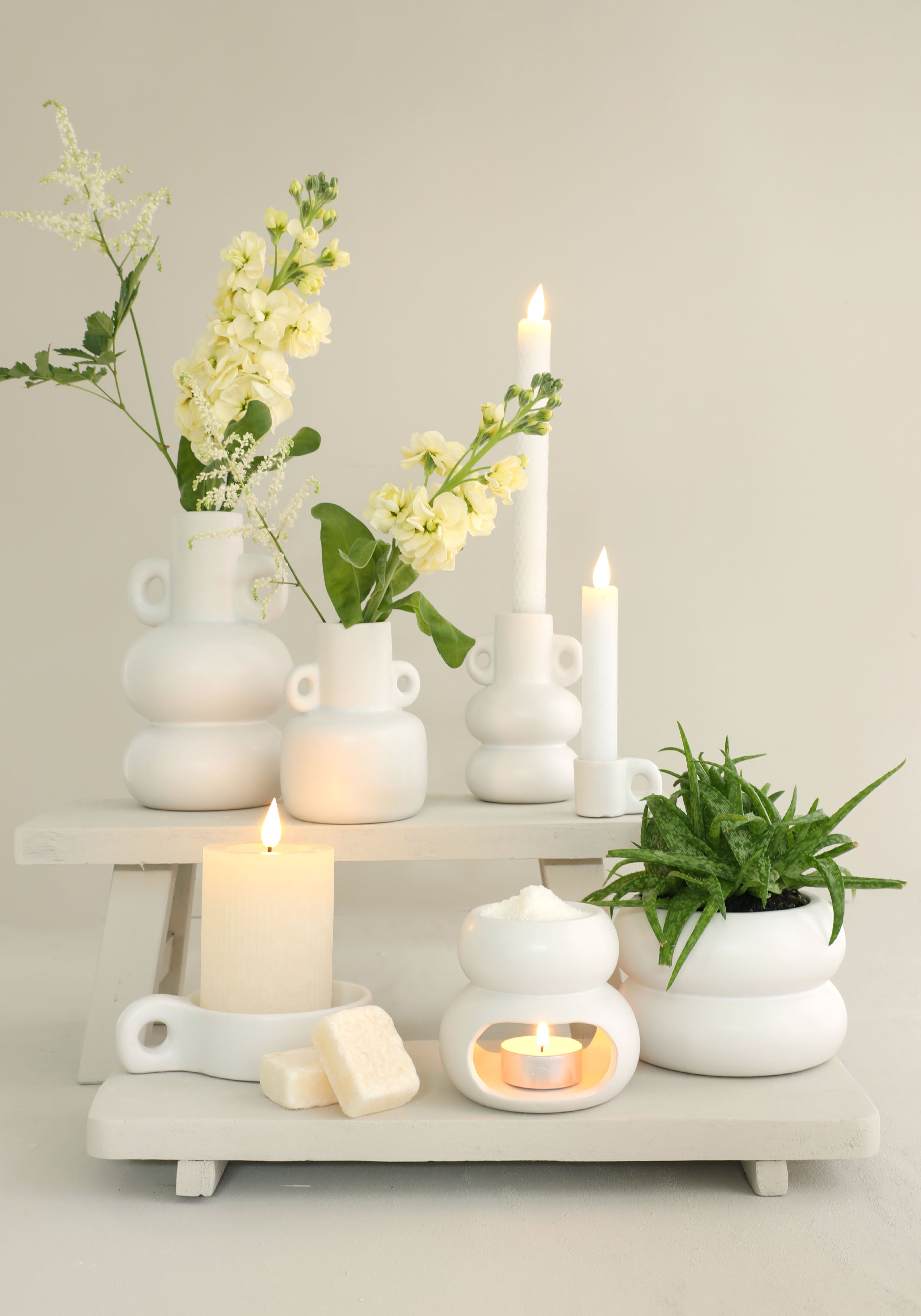 LED-Stiftkerze Ø2,1 h. 25cm weiß (Set 2 Stk.) [IFS-32587]