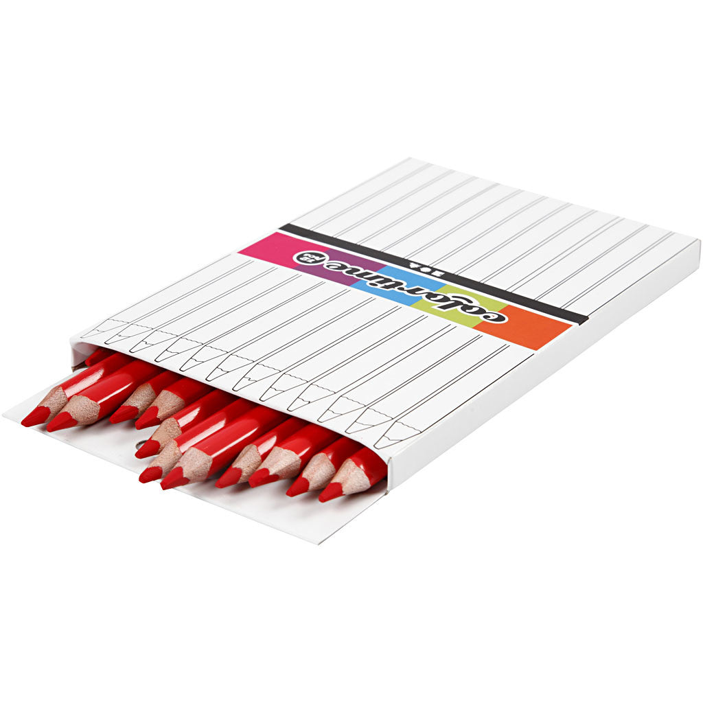 Colortime Buntstifte, L 17,45 cm, Mine 5 mm, JUMBO, Rot, 12 Stk/ 1 Pck [HOB-38172]
