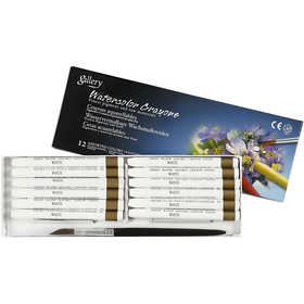 Gallery Aquarell-Kreide, L 9,3 cm, Dicke 8 mm, Weiß (301), 12 Stk/ 1 Pck [HOB-38288]