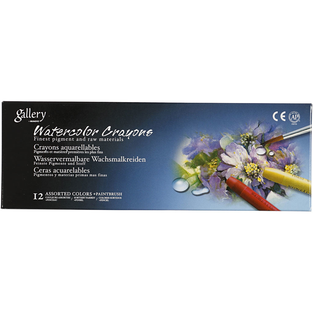 Gallery Aquarell-Kreide, L 9,3 cm, Dicke 8 mm, Weiß (301), 12 Stk/ 1 Pck [HOB-38288]