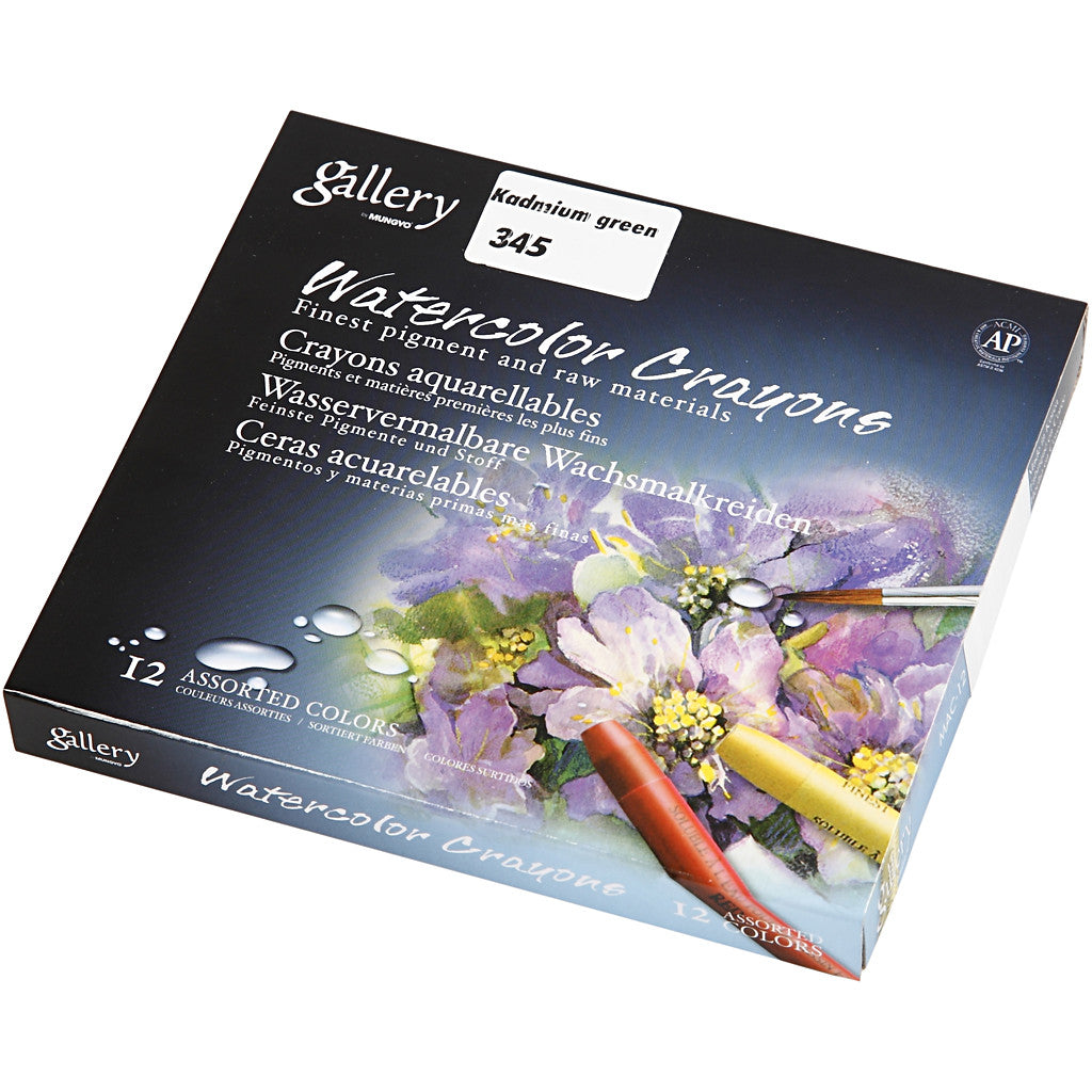 Gallery Aquarell-Kreide, L 9,3 cm, Dicke 8 mm, Kadmiumgrün (345), 12 Stk/ 1 Pck [HOB-38327]