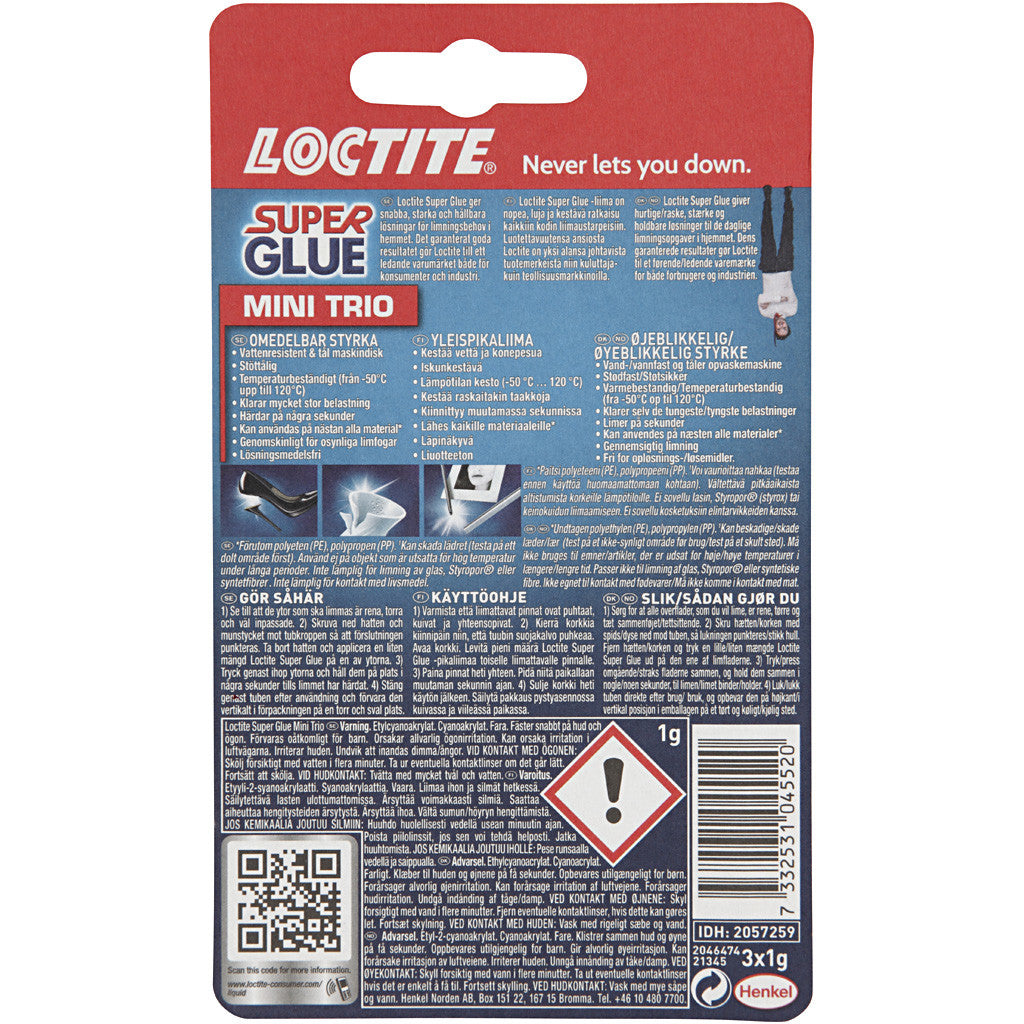Loctite Super Kleber, 3x1 g/ 1 Pck [HOB-39059]