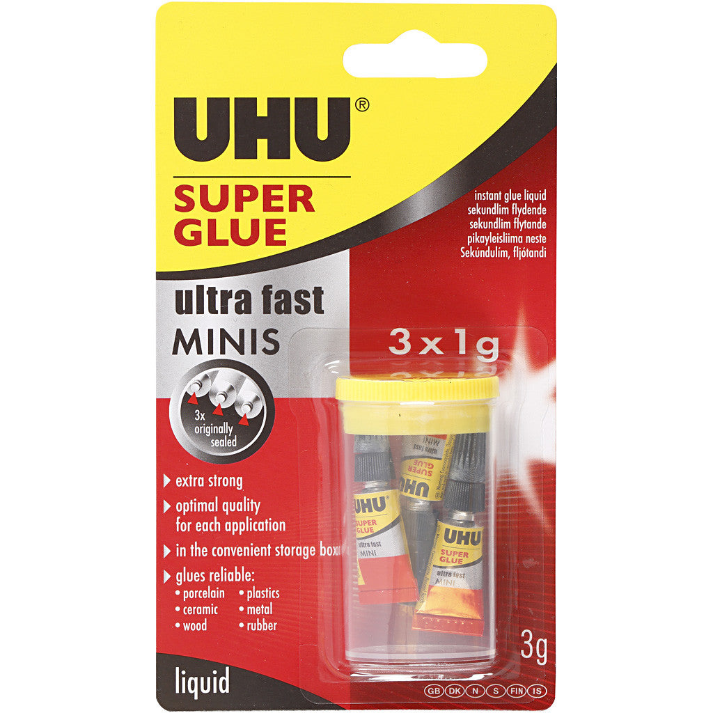 UHU Sekundenkleber, 3x1 g/ 1 Pck [HOB-39072]