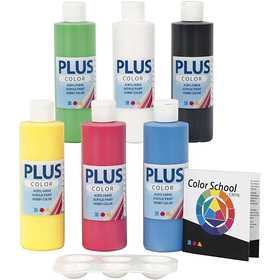 Plus Color Bastelfarbe, Primärfarben, 6x250 ml/ 1 Pck [HOB-39533]