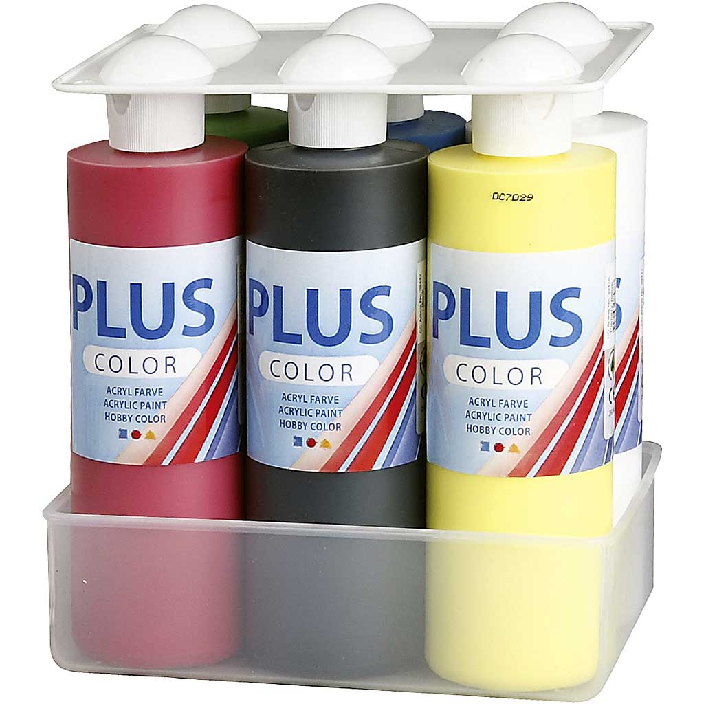 Plus Color Bastelfarbe, Primärfarben, 6x250 ml/ 1 Pck [HOB-39533]