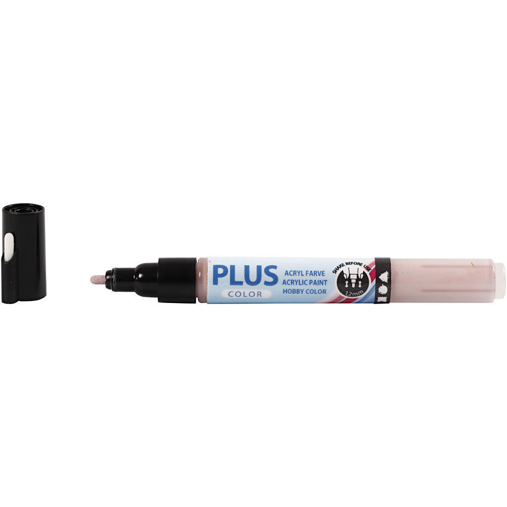 Plus Color Marker, L 14,5 cm, Strichstärke 1-2 mm, Staubrosé, 5,5 ml, 1 Stk [HOB-39820]
