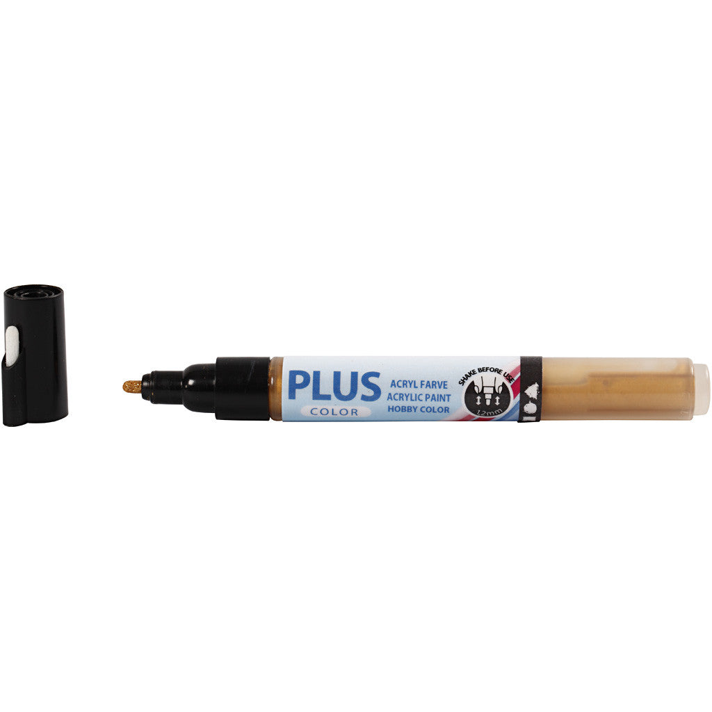 Plus Color Marker, L 14,5 cm, Strichstärke 1-2 mm, Gold, 5,5 ml, 1 Stk [HOB-39852]