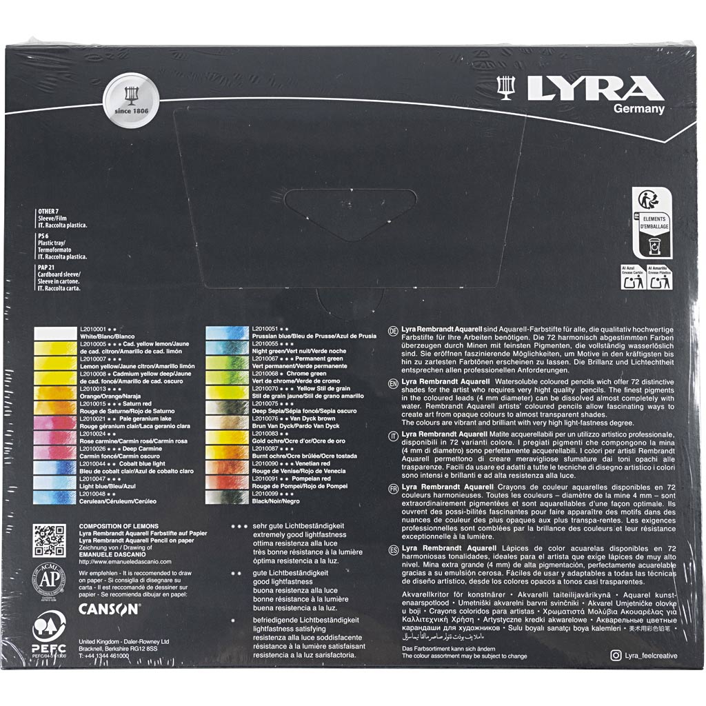 Lyra Rembrandt Aquarell-Farbstifte im Kasten, Sortierte Farben, 24 Stk/ 1 Pck [HOB-403024]
