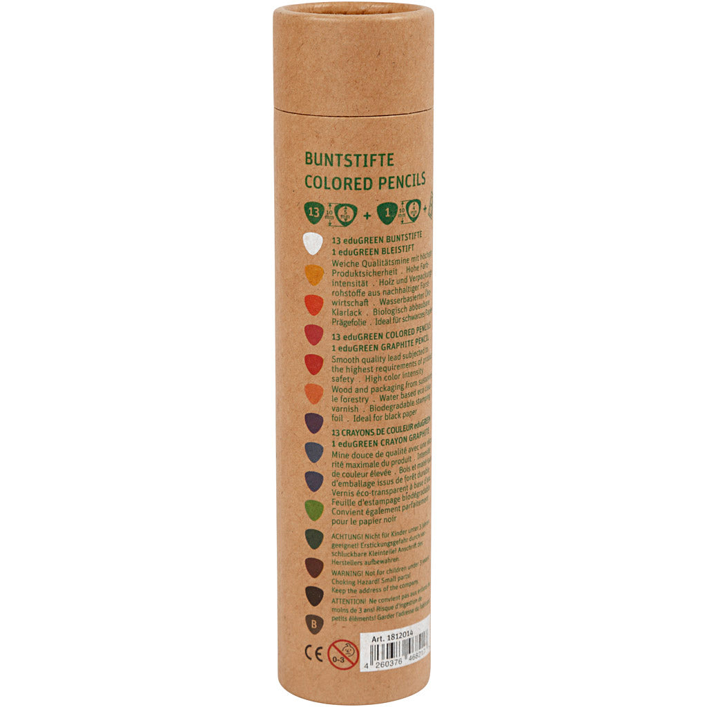 edu Green Jumbo-Buntstifte, Mine 5 mm, Sortierte Farben, 12 Stk/ 1 Pck [HOB-408114]