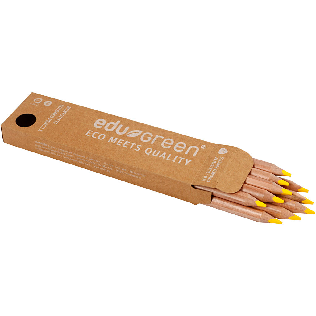 edu Green Jumbo-Buntstifte, Mine 5 mm, Gelb, 10 Stk/ 1 Pck [HOB-408214]