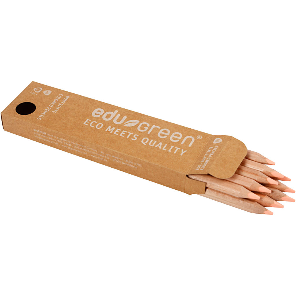 edu Green Jumbo-Buntstifte, Mine 5 mm, Lachsfarbig, 10 Stk/ 1 Pck [HOB-408229]