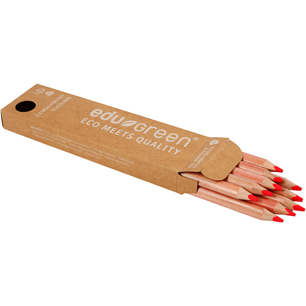 edu Green Jumbo-Buntstifte, Mine 5 mm, Rot, 10 Stk/ 1 Pck [HOB-408236]