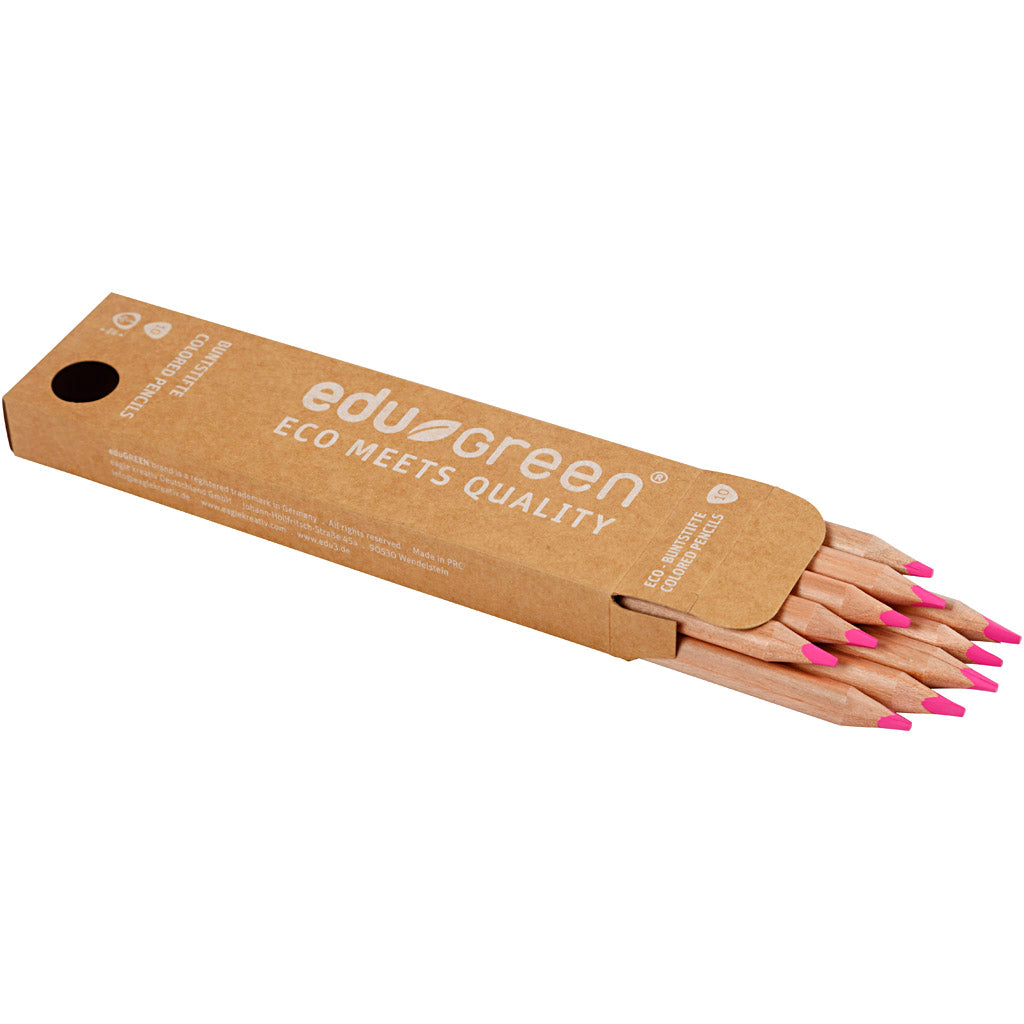 edu Green Jumbo-Buntstifte, Mine 5 mm, Rosa, 10 Stk/ 1 Pck [HOB-408240]