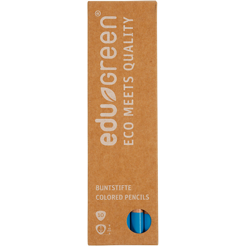 edu Green Jumbo-Buntstifte, Mine 5 mm, Hellblau, 10 Stk/ 1 Pck [HOB-408252]