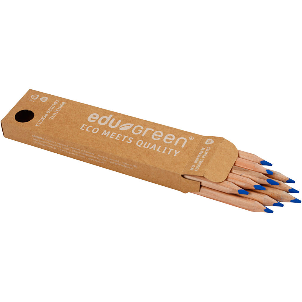 edu Green Jumbo-Buntstifte, Mine 5 mm, Blau, 10 Stk/ 1 Pck [HOB-408254]