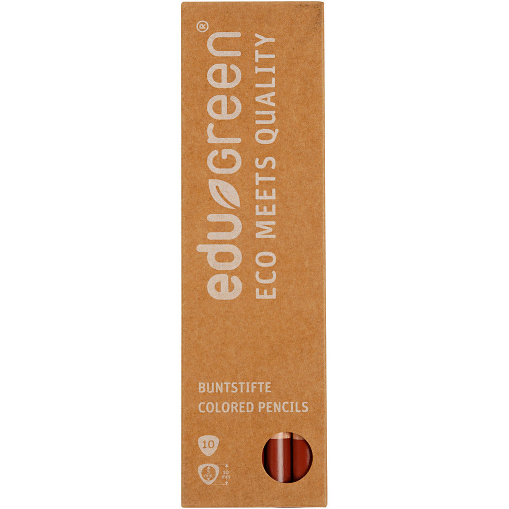 edu Green Jumbo-Buntstifte, Mine 5 mm, Braun, 10 Stk/ 1 Pck [HOB-408274]