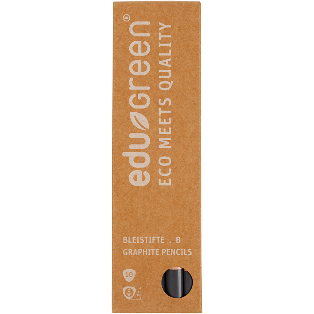 edu Green Jumbo-Bleistift, B, 10 Stk/ 1 Pck [HOB-408282]