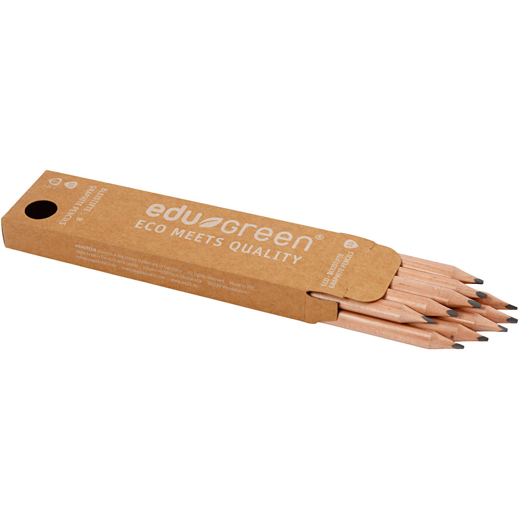 edu Green Jumbo-Bleistift, B, 10 Stk/ 1 Pck [HOB-408282]