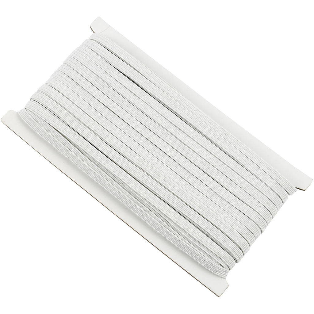 Elastikband, B 6 mm, Weiß, 50 m/ 1 Rolle [HOB-41042]